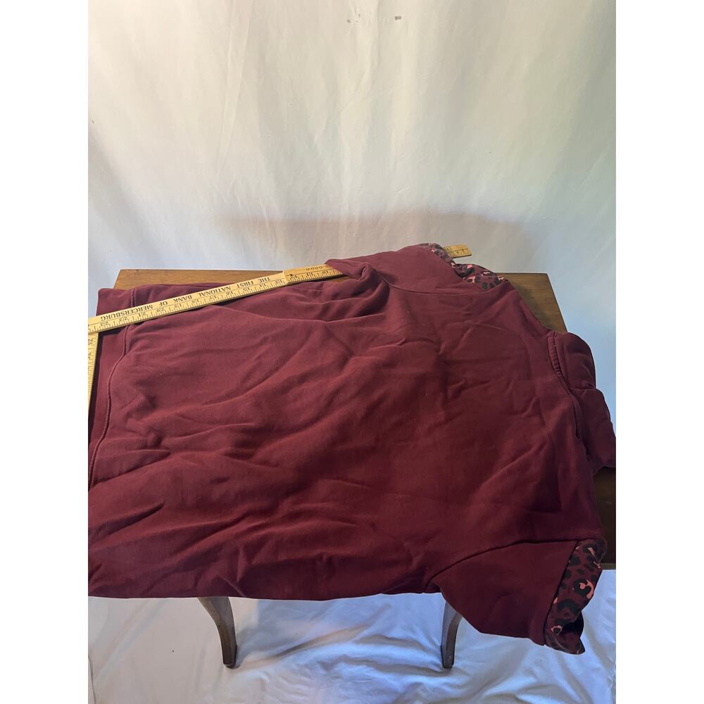 PUMA Girls Juniors 2-Piece Set Hoodie & Joggers Maroon Pink Leopard Trim Size XL - Picture 10 of 10